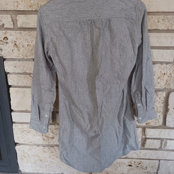 Bridge & Burn size XS shirt dress Flannel gray wool blend longsleeve - Picture 4 of 5